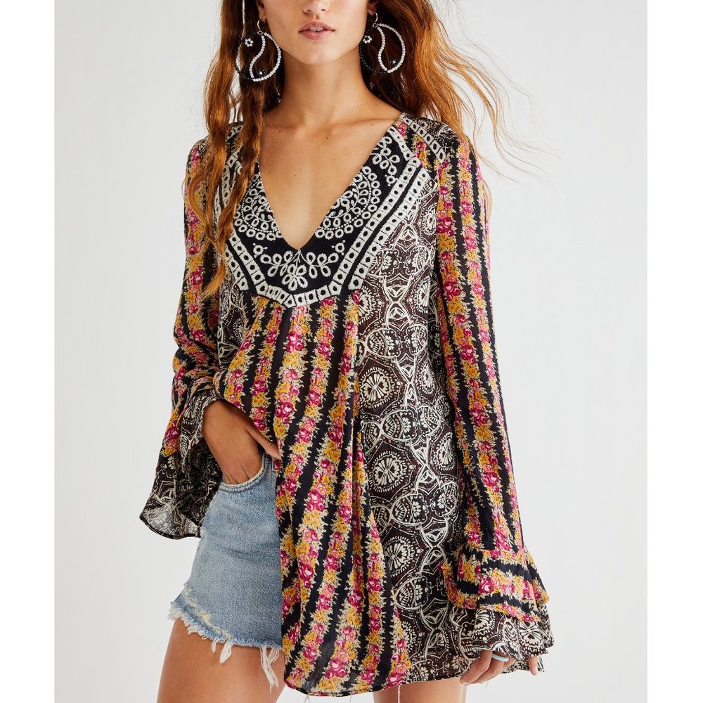 NWT Free People Fallin Into You Tunic / Black Combo